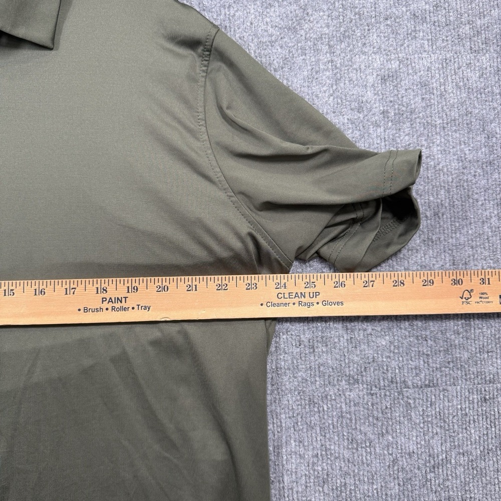 Maelreg Performance Golf Polo Shirt Mens XL Olive Green Stretch Moisture Wick - Picture 5 of 7